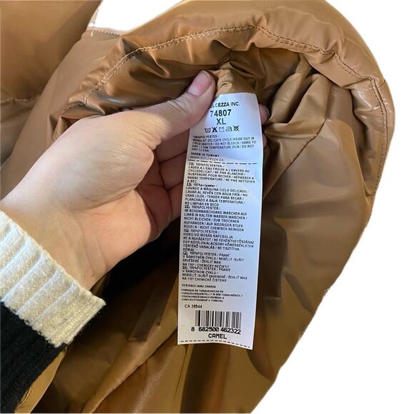 Dolcezza Sleeveless Puffer Vest XL Brown Jacket Layer - Picture 10 of 10